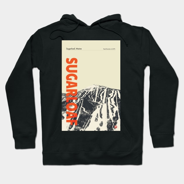 Sugarloaf Vintage Modern Ski Travel Poster Hoodie by ROEDERcraft